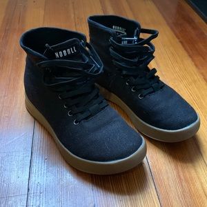 High-Top Black Dark Gum Canvas Trainers